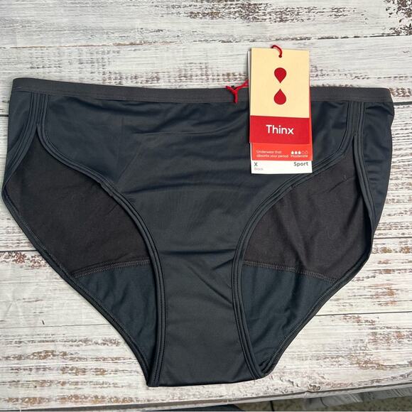 Thinx Period Underwear Sport X Black Plus Size Period Panties Moderate NEW - Picture 5 of 11
